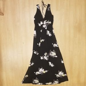 CANDIES's black floral maxi dress.
